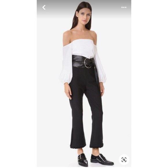 Clinq a Sept Onyx Ruffle Crop Pants Size 2 - Picture 4 of 11